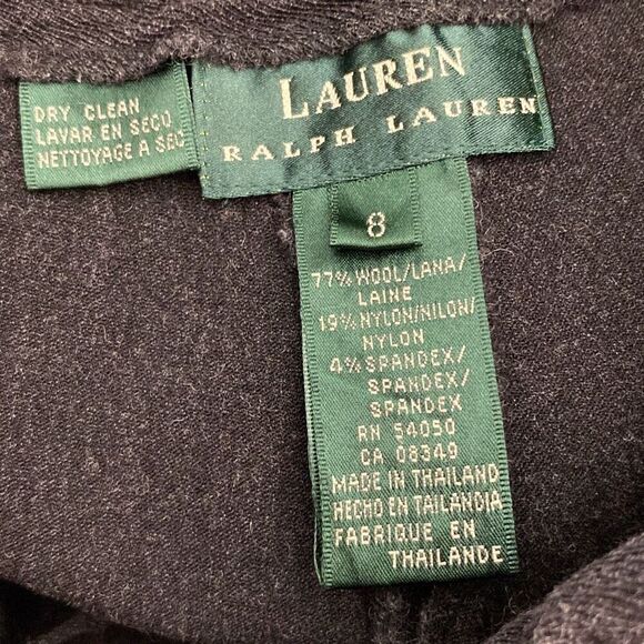 Lauren Ralph Lauren Women's Gray Wool Blend Flat Front Dress Pants Size 8 - Picture 8 of 9